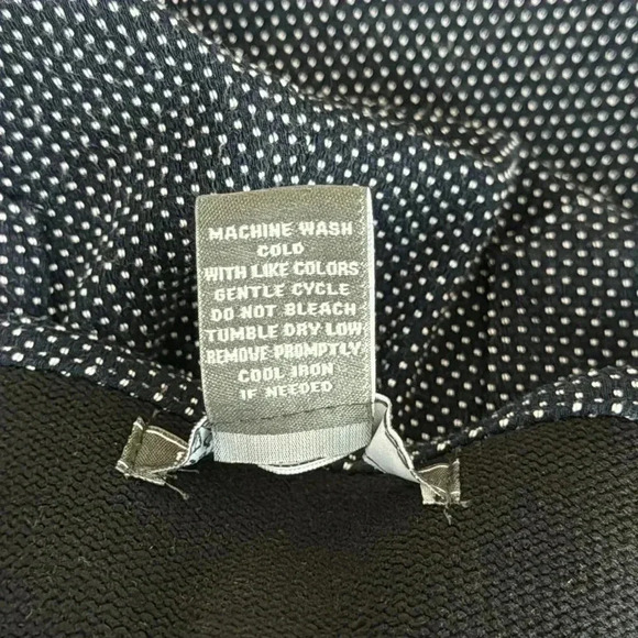 Navy Blue Polkadot Zip Front Stretch Pants Size 10 - Picture 11 of 11